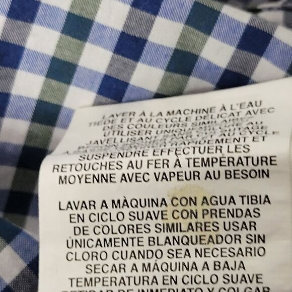 Tommy Hilfiger Mens Size M Checkered Long Sleeve Button Down Blue Green Shirt - Picture 14 of 14